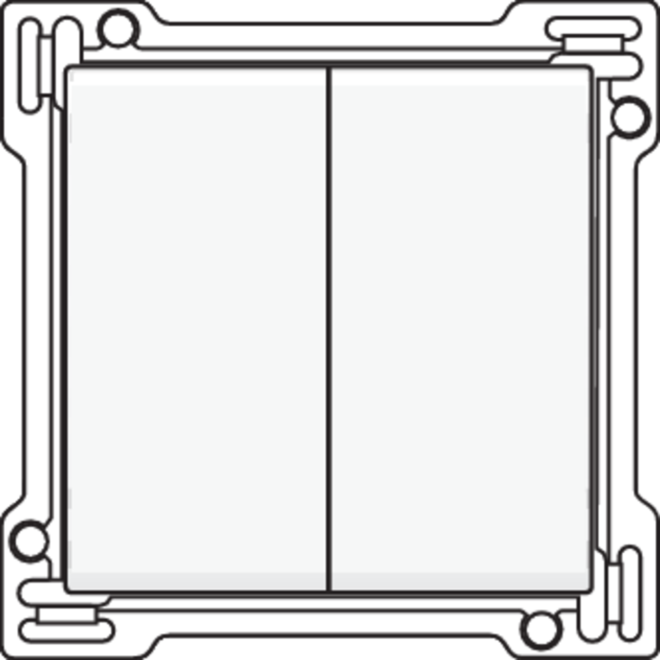 Niko 101-61505: Afwerkingsset voor serieschakelaar, wisselschakelaar + drukknop N.O., dubbele wisselschakelaar of dubbele drukknop N.O. of N.G. , white - Image 2