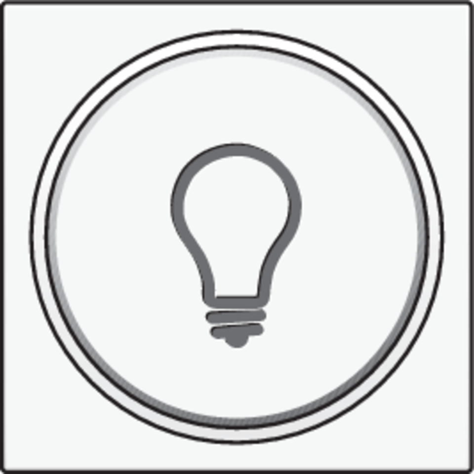 Niko 101-64008: Afwerkingsset met doorschijnende ring met lampsymbool voor drukknop 6A met amberkleurige led met E10-lampvoet, white - Image 2