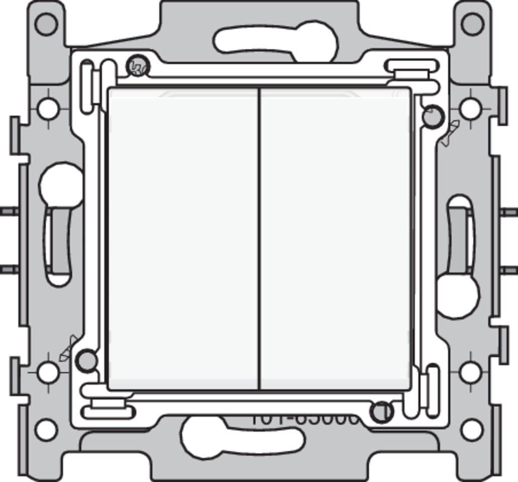 Niko 101-65000: Dubbele drukknop, sokkel, schroefklemmen en afwerkingsset white - Image 2