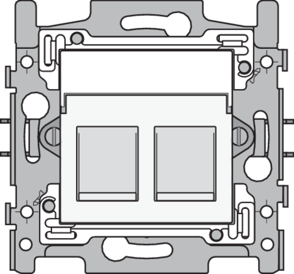 Niko 101-65114: 2 RJ11-aansluitingen UTP, vlakke uitvoering, sokkel en afwerkingsset white - Image 2