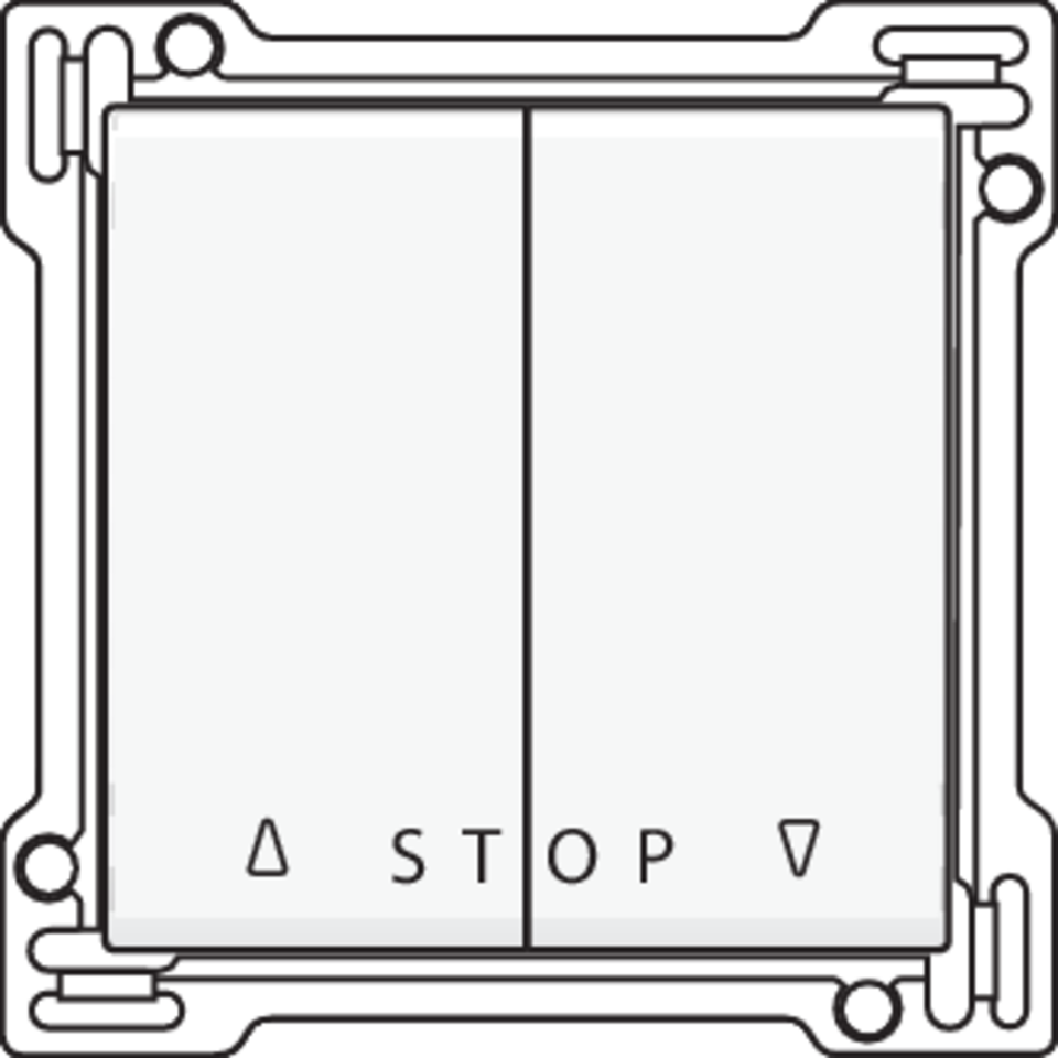 Niko 101-65918: Afwerkingsset voor tweevoudige rolluikdrukknop voor elektronische sturingen, white - Image 2