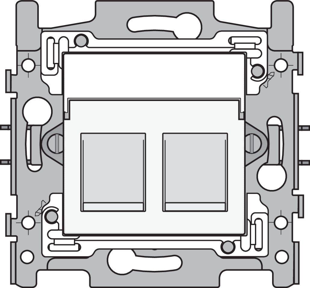 Niko 101-66152: 2 RJ45-aansluitingen UTP Cat. 5E, klaar voor PoE++, vlakke uitvoering, incl. sokkel 60 x 71 mm met klauwbevestiging en afwerkingsset, white - Image 2
