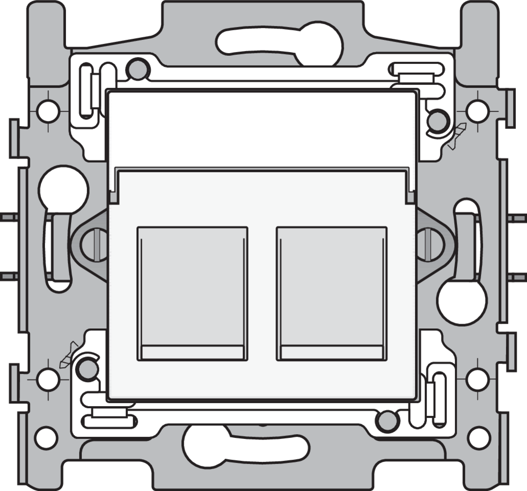 Niko 101-66179: 2 RJ45-aansluitingen STP Cat. 6A, klaar voor PoE++, vlakke uitvoering, incl. sokkel 60 x 71 mm met klauwbevestiging en afwerkingsset, white - Image 2