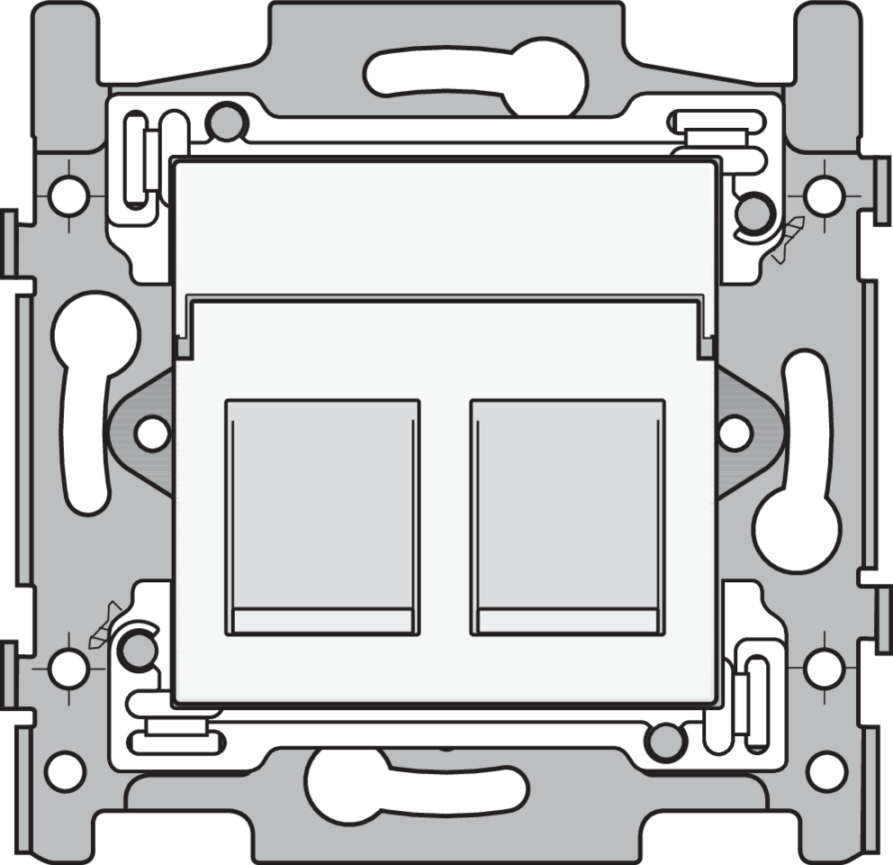 Niko 101-66267: 2 RJ45-aansluitingen STP Cat. 6, klaar voor PoE++, vlakke uitvoering, incl. sokkel 60 x 71 mm met schroefbevestiging en afwerkingsset, white - Image 2