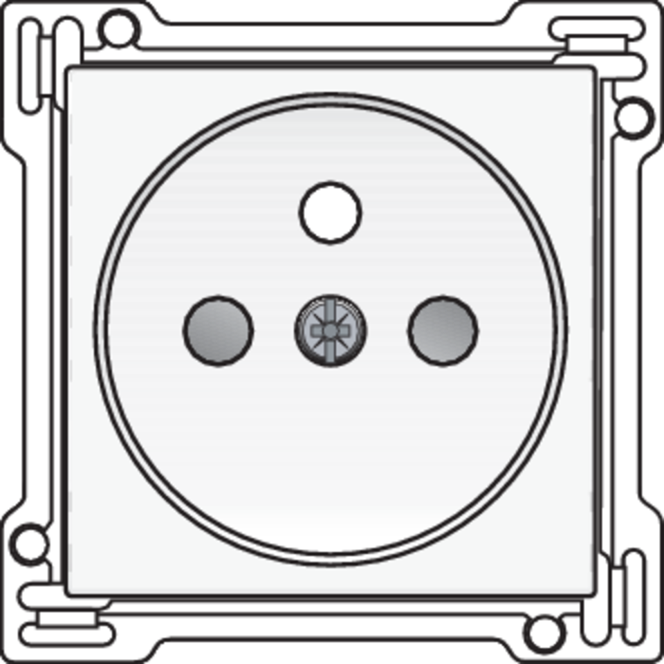 Niko 101-66601: Afwerkingsset voor stopcontact met penaarde en beschermingsafsluiters, inbouwdiepte 28,5 mm, white - Image 2