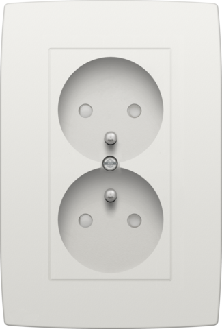 Dubbel stopcontact verticaal met penaarde en beschermingsafs