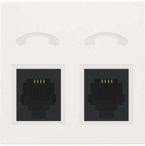 Afwerkingsset voor telefooncontactdoos met 2 RJ11-contacten