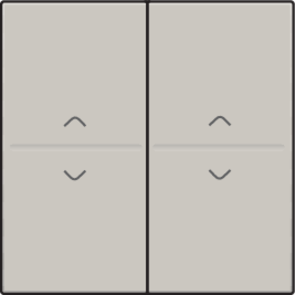 Niko 102-00010: Tweevoudige toets met pijltjes 'op' en 'neer' voor draadloze schakelaar of drukknop met 4 bedieningsknoppen, light grey - Image 2