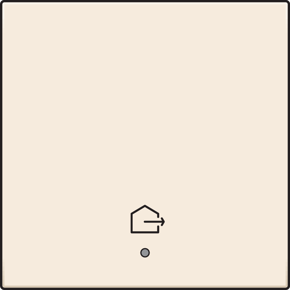 Niko 102-32902: Afwerkingsset met lens voor geconnecteerde enkelvoudige schakelaar met symbool "woning verlaten", light grey - Image 2