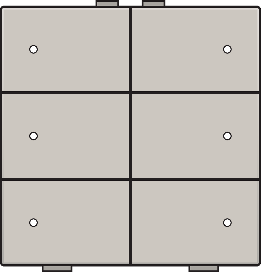 Niko 102-52206: Zesvoudige drukknop met leds en comfortsensoren voor Niko Home Control, light grey - Image 2