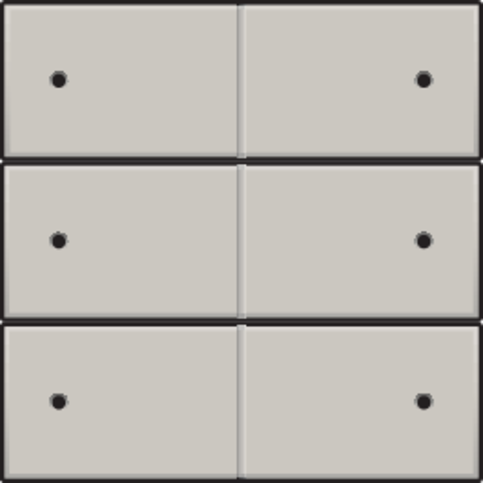 Niko 102-60150: Afwerkingsset voor 6-voudige potentiaalvrije drukknop, 24 V, met leds, light grey - Image 2