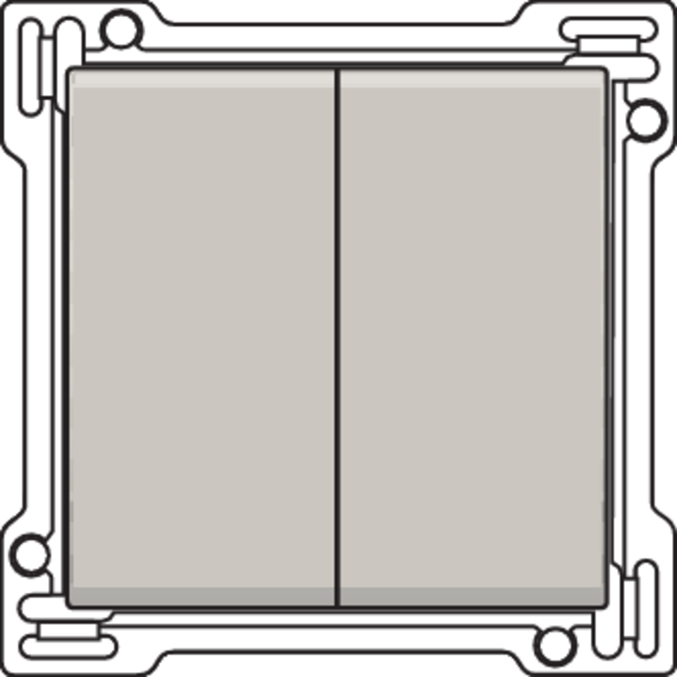 Niko 102-61505: Afwerkingsset voor serieschakelaar, wisselschakelaar + drukknop N.O., dubbele wisselschakelaar of dubbele drukknop N.O. of N.G. , light grey - Image 2