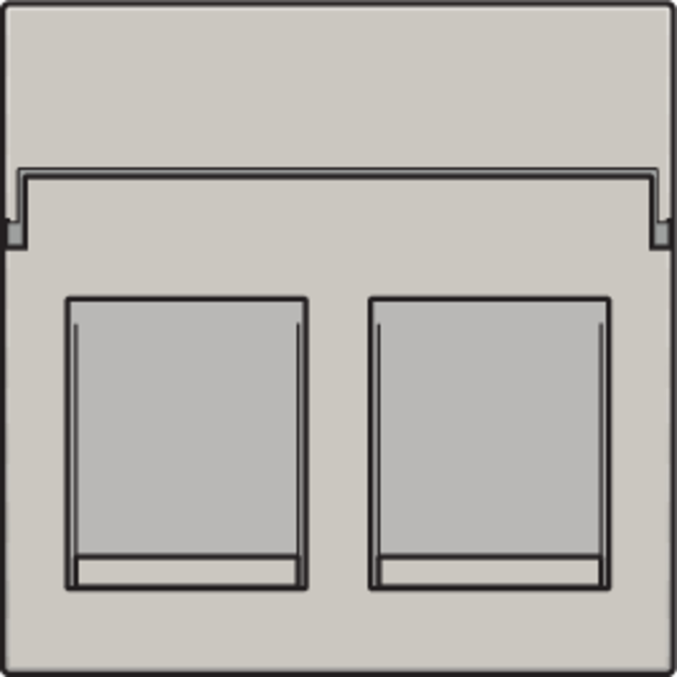 Niko 102-65200: Centraalplaat data 2x RJ, light grey - Image 2