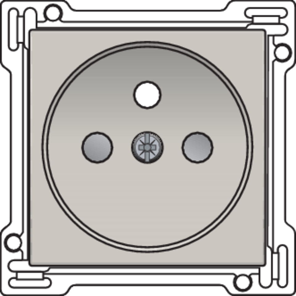 Niko 102-66601: Afwerkingsset voor stopcontact met penaarde en beschermingsafsluiters, inbouwdiepte 28,5 mm, light grey - Image 2