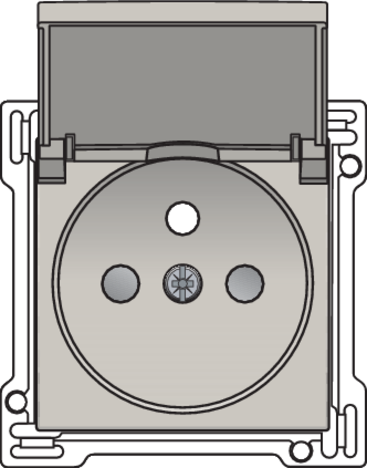 Niko 102-66603: Afwerkingsset voor stopcontact met klapdeksel, penaarde en beschermingsafsluiters, inbouwdiepte 28,5 mm, light grey - Image 2