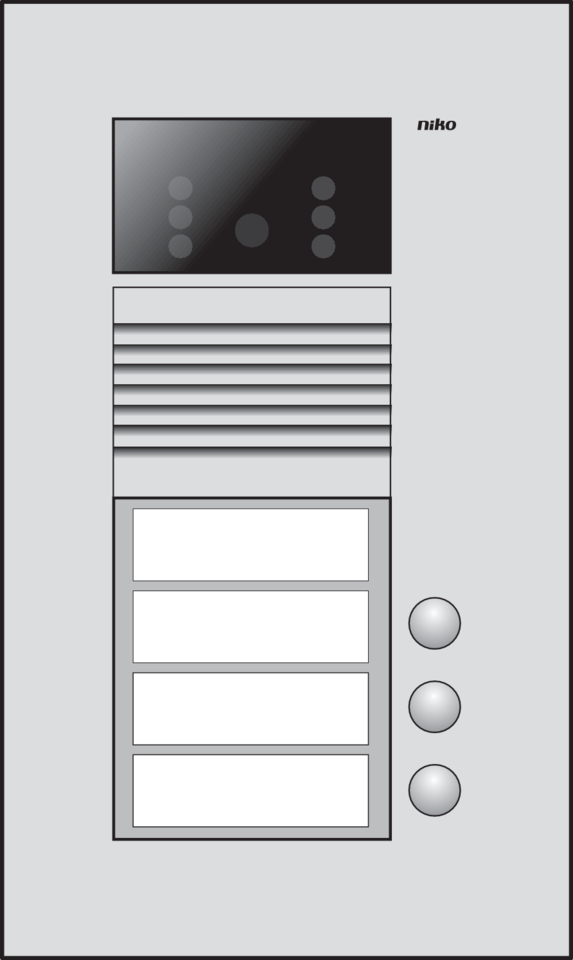 Niko 10-303: Inbouwbuitenpost met 3 bellen en kleurencamera - Image 2