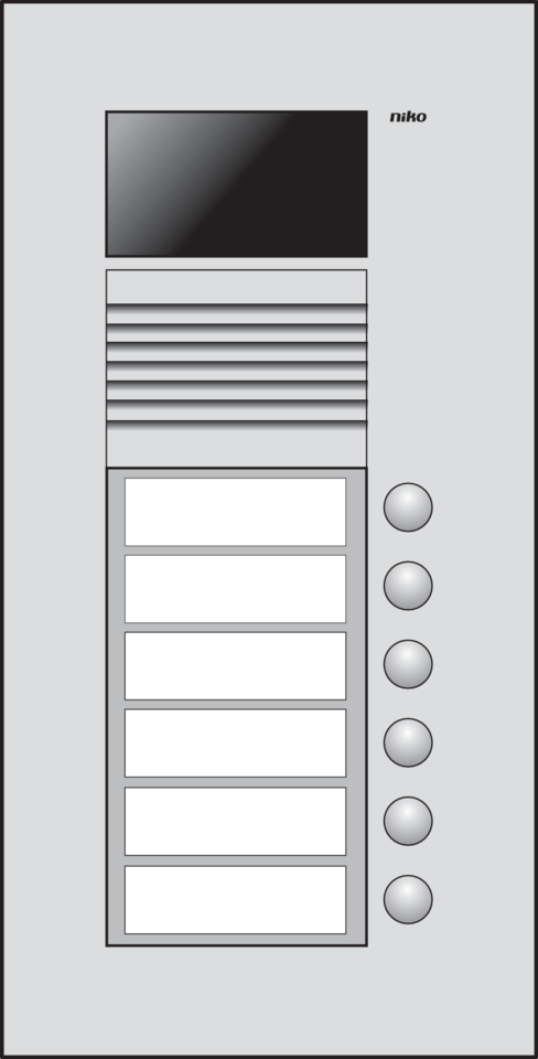 Niko 10-306: Inbouwbuitenpost met 6 bellen en kleurencamera - Image 2