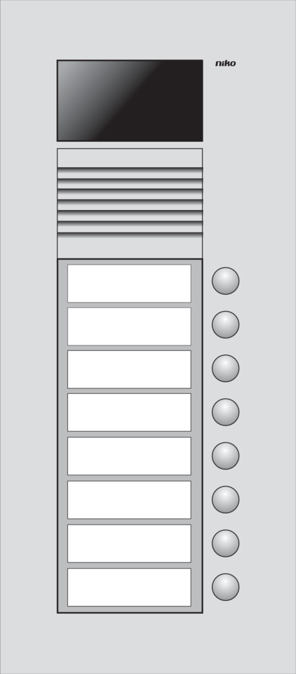 Niko 10-308: Inbouwbuitenpost met 8 bellen en kleurencamera - Image 2