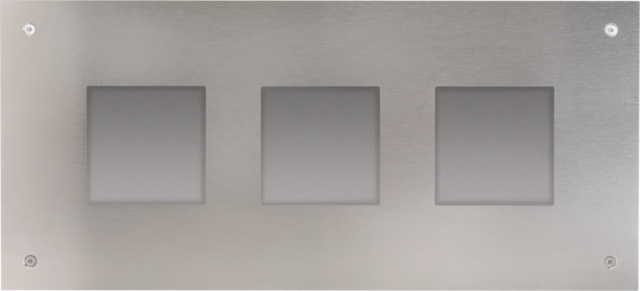 Frontplaat en inbouwdoos voor modulaire buitenpost