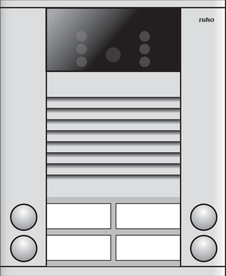 Niko 10-404: Opbouwbuitenpost 20 mm met 4 bellen in twee rijen en kleurencamera - Image 2