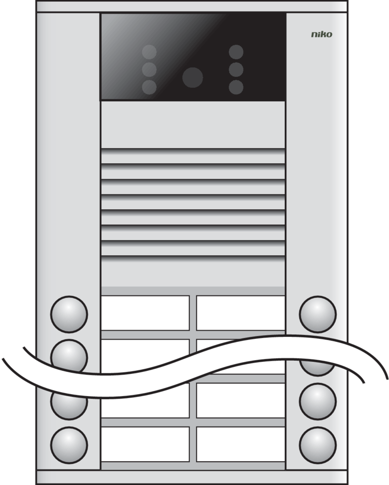 Niko 10-416: Opbouwbuitenpost 20 mm met 16 bellen in twee rijen en kleurencamera - Image 2