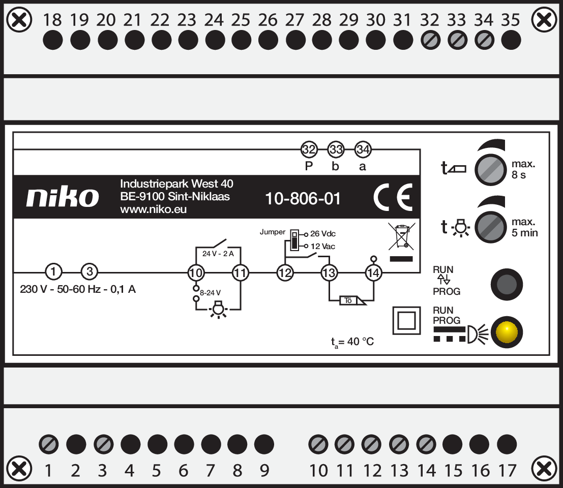Niko 10-806-01: Modulaire voeding voor een video-installatie met maximaal 12 videobinnenposten, 1 videosplitter en 1 videobuitenpost (videofonie) - Image 2