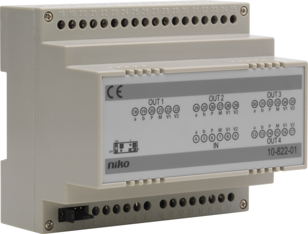 Niko 10-822-01: Niko Toegangscontrole - modulaire splitter voor het opsplitsen van het videosignaal over 4 leidingen