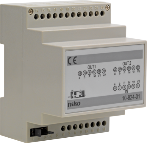 Niko 10-824-01: Niko Toegangscontrole - modulaire splitter voor het opsplitsen van het videosignaal over 2 leidingen