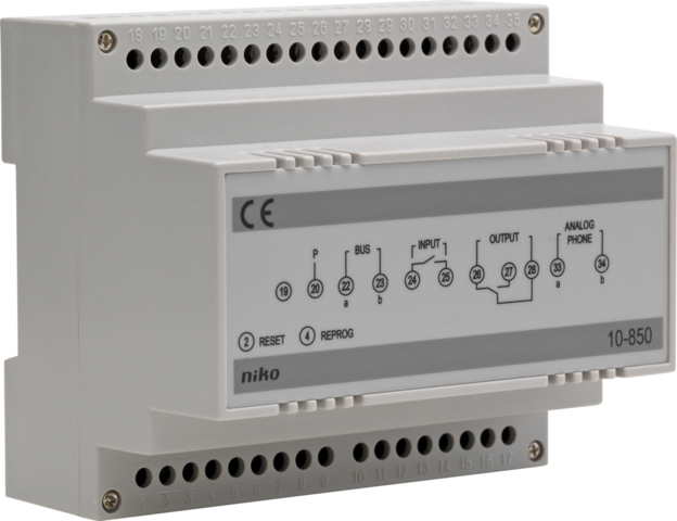 Telefooninterface voor koppeling van het toegangscontrolesys