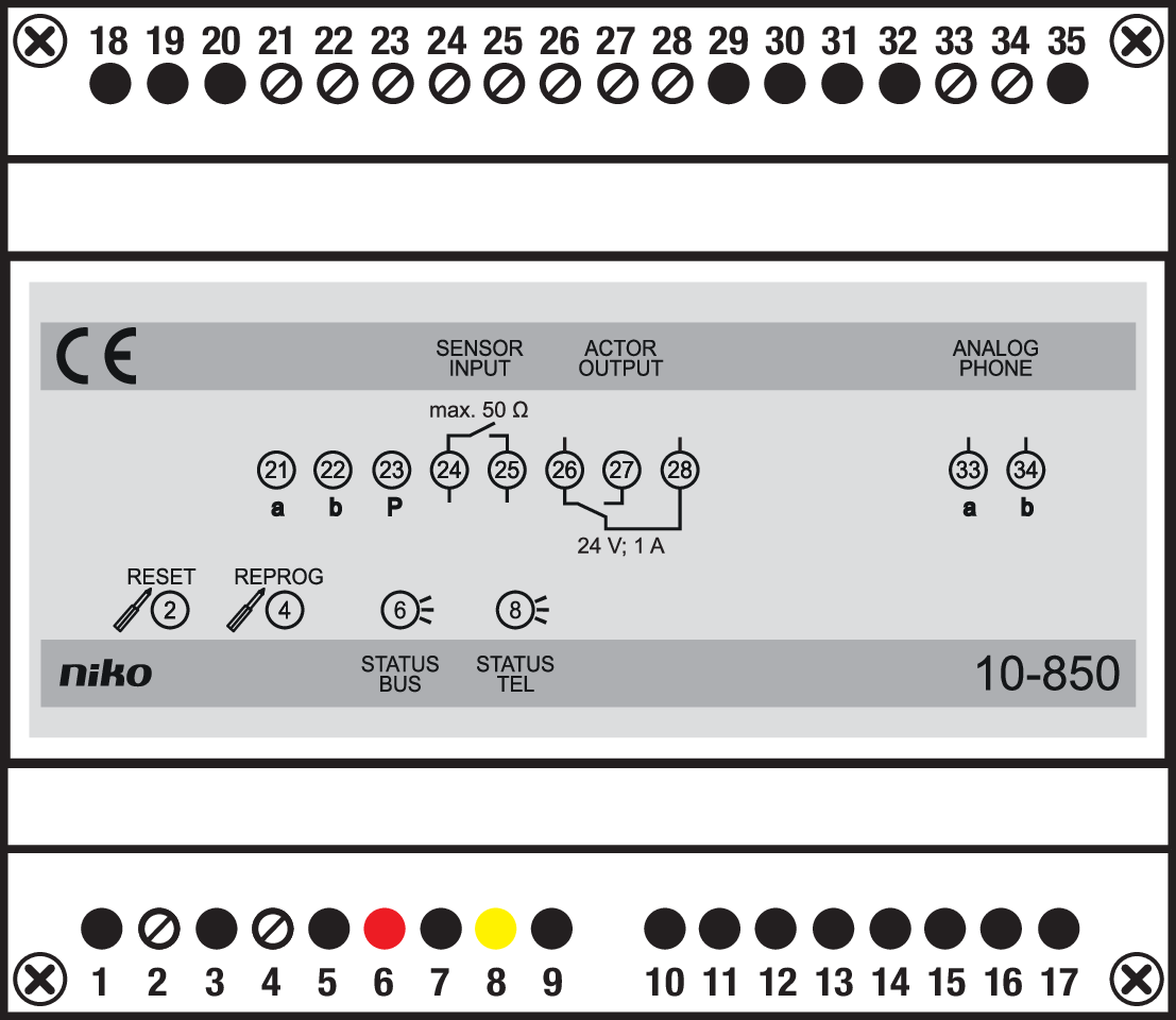 Niko 10-850-01: Telefooninterface voor koppeling van het toegangscontrolesysteem aan het telefoonnet - Image 2