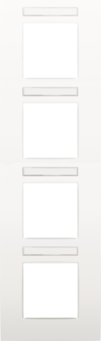 Viervoudige afdekplaat, 71 mm centerafstand, met transparant