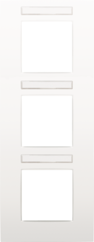 Drievoudige afdekplaat, 71 mm centerafstand, met transparant