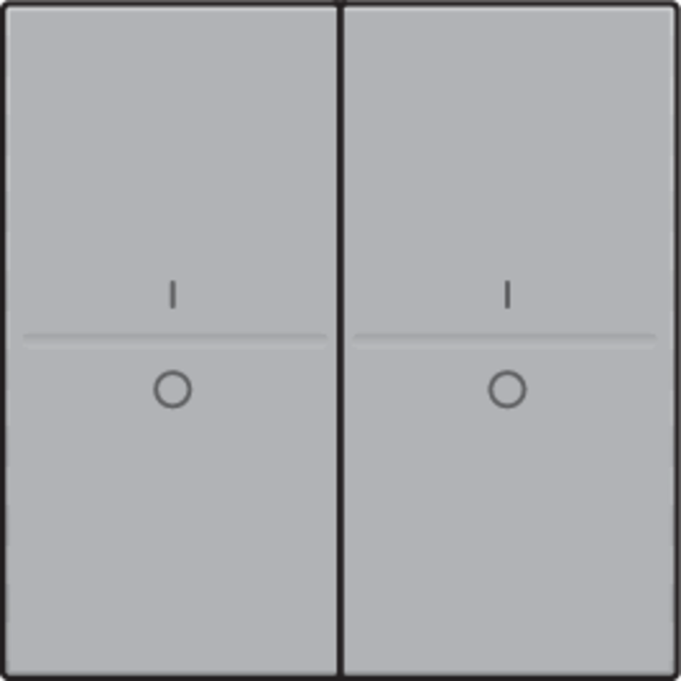 Niko 121-00008: Tweevoudige toets met opdruk I en 0 voor draadloze schakelaar of drukknop met 4 bedieningsknoppen, sterling coated - Image 2