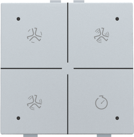 Ventilatiebediening met led voor Niko Home Control, sterling