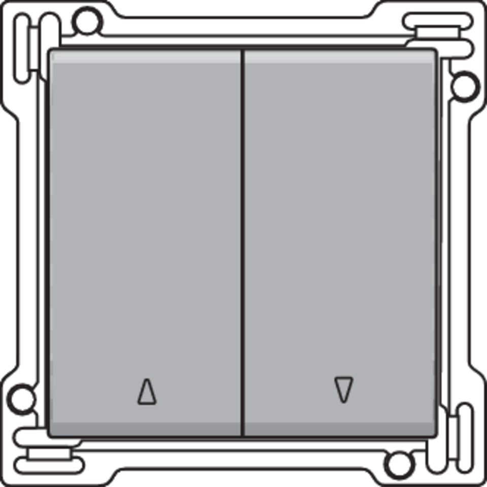 Niko 121-65914: Afwerkingsset voor tweevoudige rolluikdrukknop, sterling coated - Image 2