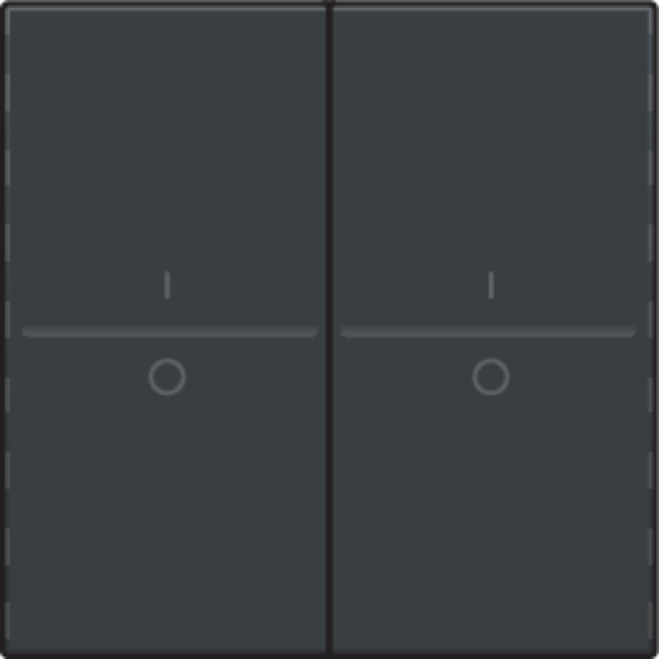 Niko 122-00008: Tweevoudige toets met opdruk I en 0 voor draadloze schakelaar of drukknop met 4 bedieningsknoppen, anthracite coated - Image 2