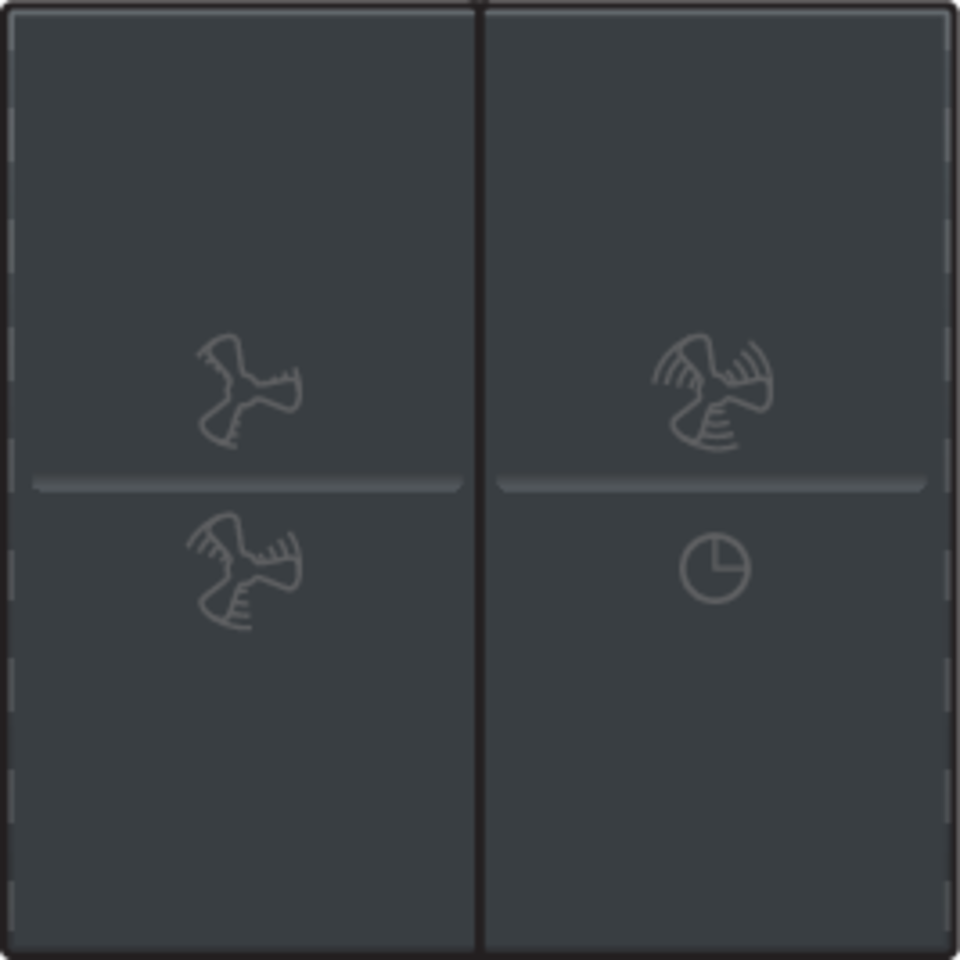 Niko 122-00013: Tweevoudige toets met ventilatoropdruk 0 t.e.m. 3 voor draadloze schakelaar of drukknop met 4 bedieningsknoppen, anthracite coated - Image 2