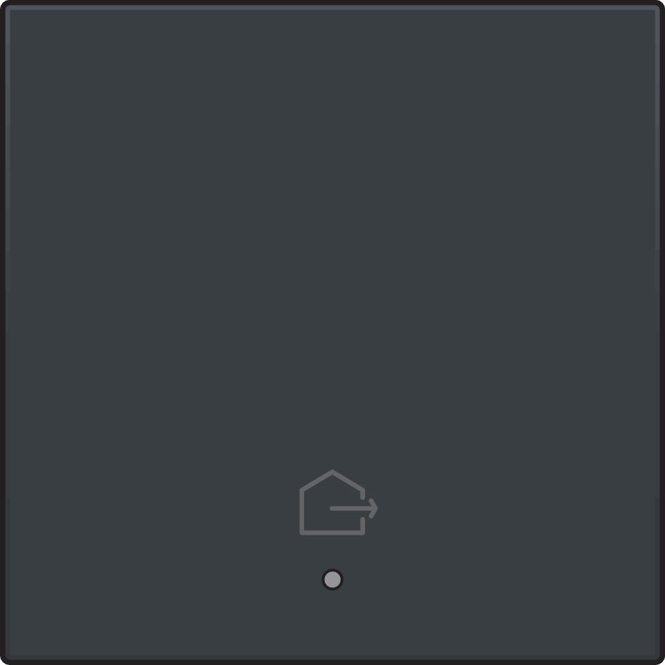 Niko 122-32902: Afwerkingsset met lens voor geconnecteerde enkelvoudige schakelaar met symbool "woning verlaten", anthracite coated - Image 2