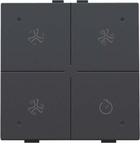 Ventilatiebediening met led voor Niko Home Control, anthraci
