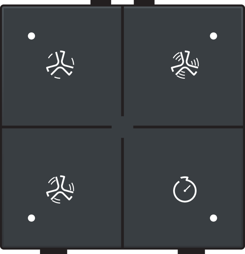 Niko 122-52054: Ventilatiebediening met led voor Niko Home Control, anthracite coated - Image 2