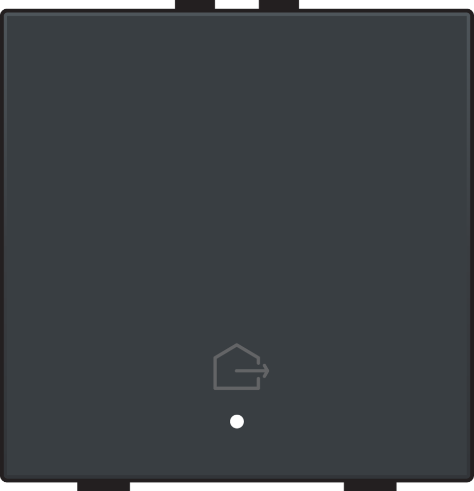 Niko 122-52921: Enkelvoudige drukknop met led en comfortsensoren voor Niko Home Control, symbool 'woning verlaten', anthracite coated - Image 2