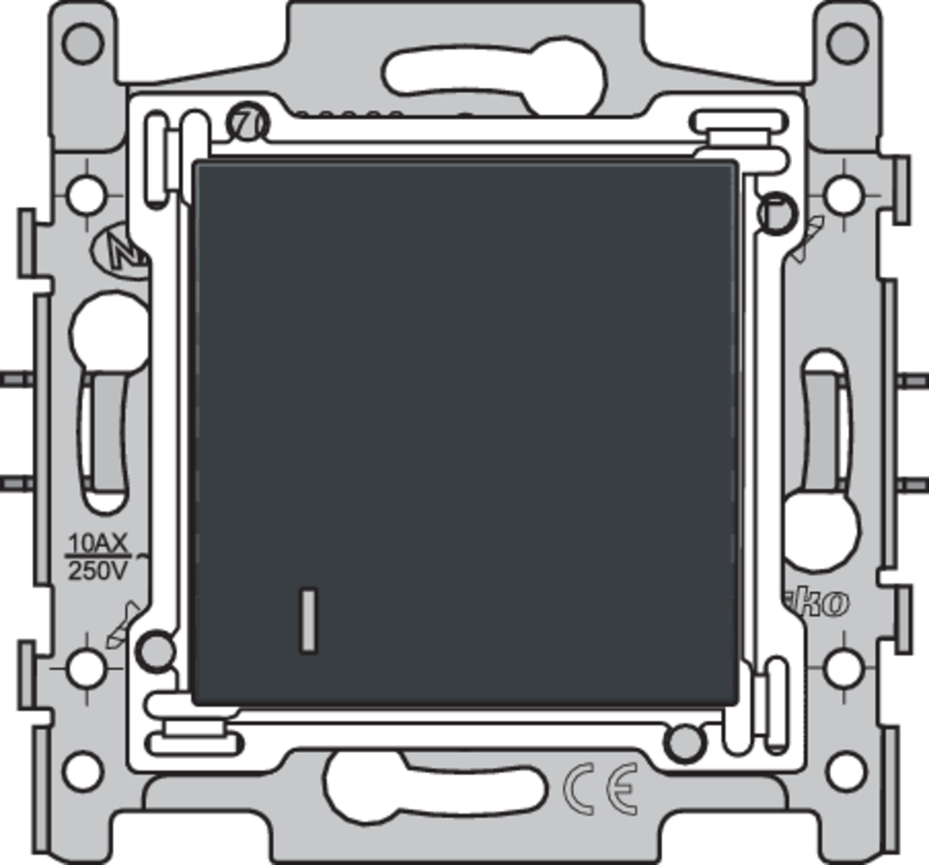 Niko 122-61908: Hotelkaartschakelaar, sokkel, insteekklemmen en afwerkingsset, anthracite coated - Image 2