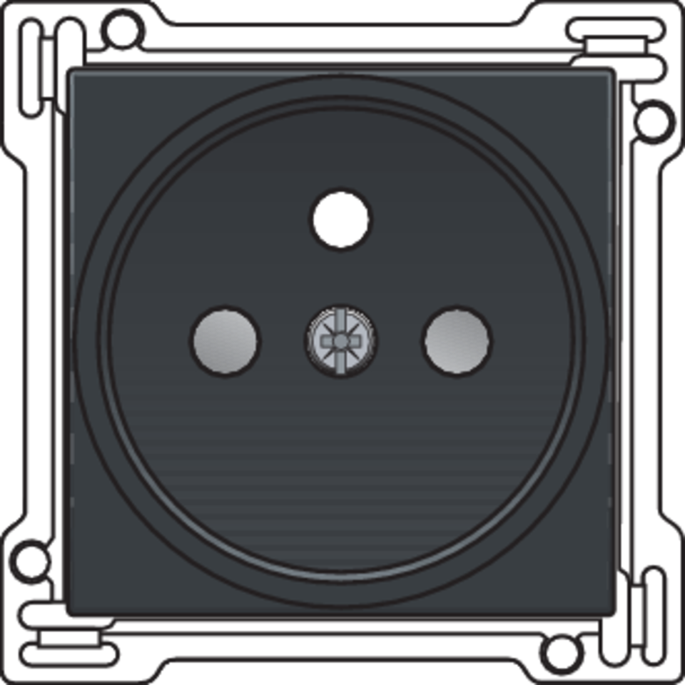 Niko 122-66101: Afwerkingsset voor stopcontact met penaarde en beschermingsafsluiters, inbouwdiepte 21 mm, anthracite coated - Image 2