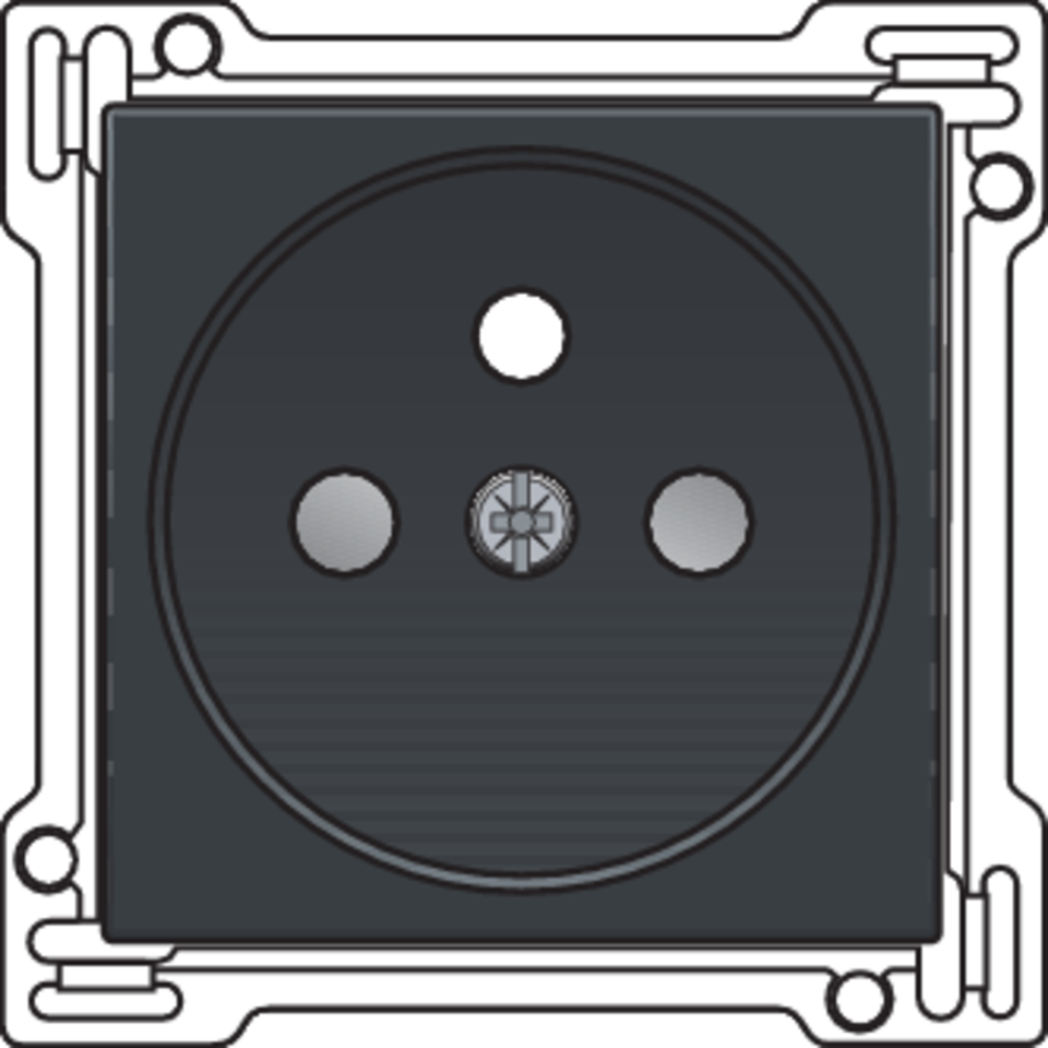 Niko 122-66601: Afwerkingsset voor stopcontact met penaarde en beschermingsafsluiters, inbouwdiepte 28,5 mm, anthracite coated - Image 2