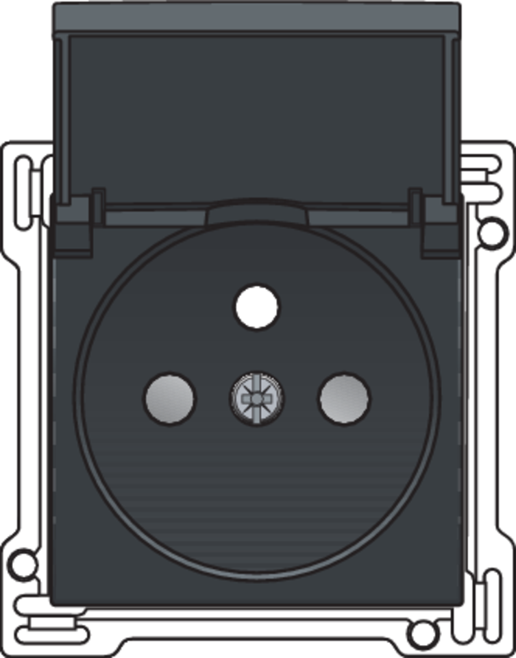 Niko 122-66603: Afwerkingsset voor stopcontact met klapdeksel, penaarde en beschermingsafsluiters, inbouwdiepte 28,5 mm, anthracite coated - Image 2