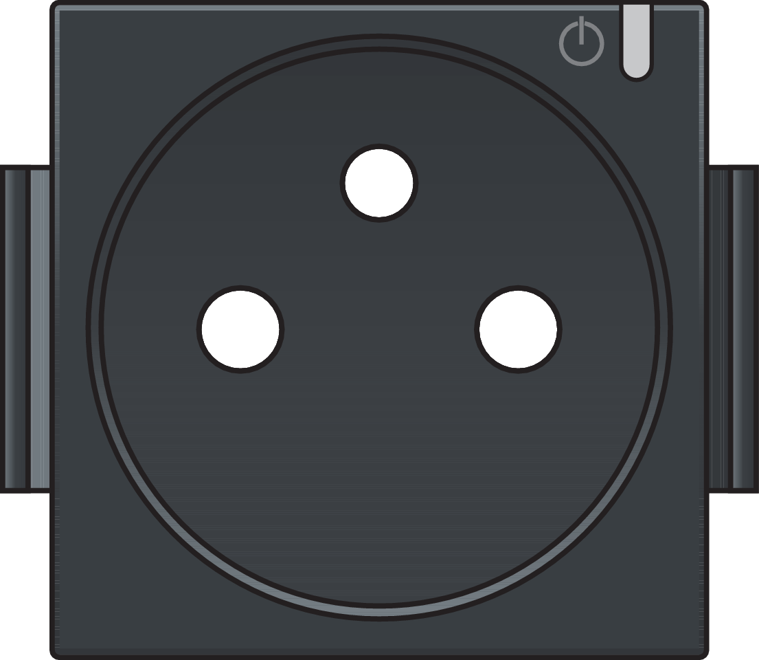 Niko 122-66630: Afwerkingsset voor geconnecteerd schakelbaar stopcontact met penaarde en bedieningsknop, anthracite coated - Image 2