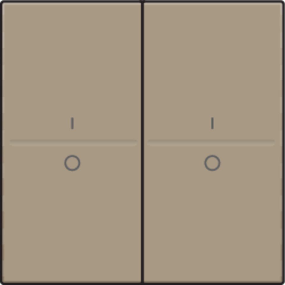 Niko 123-00008: Tweevoudige toets met opdruk I en 0 voor draadloze schakelaar of drukknop met 4 bedieningsknoppen, bronze coated - Image 2