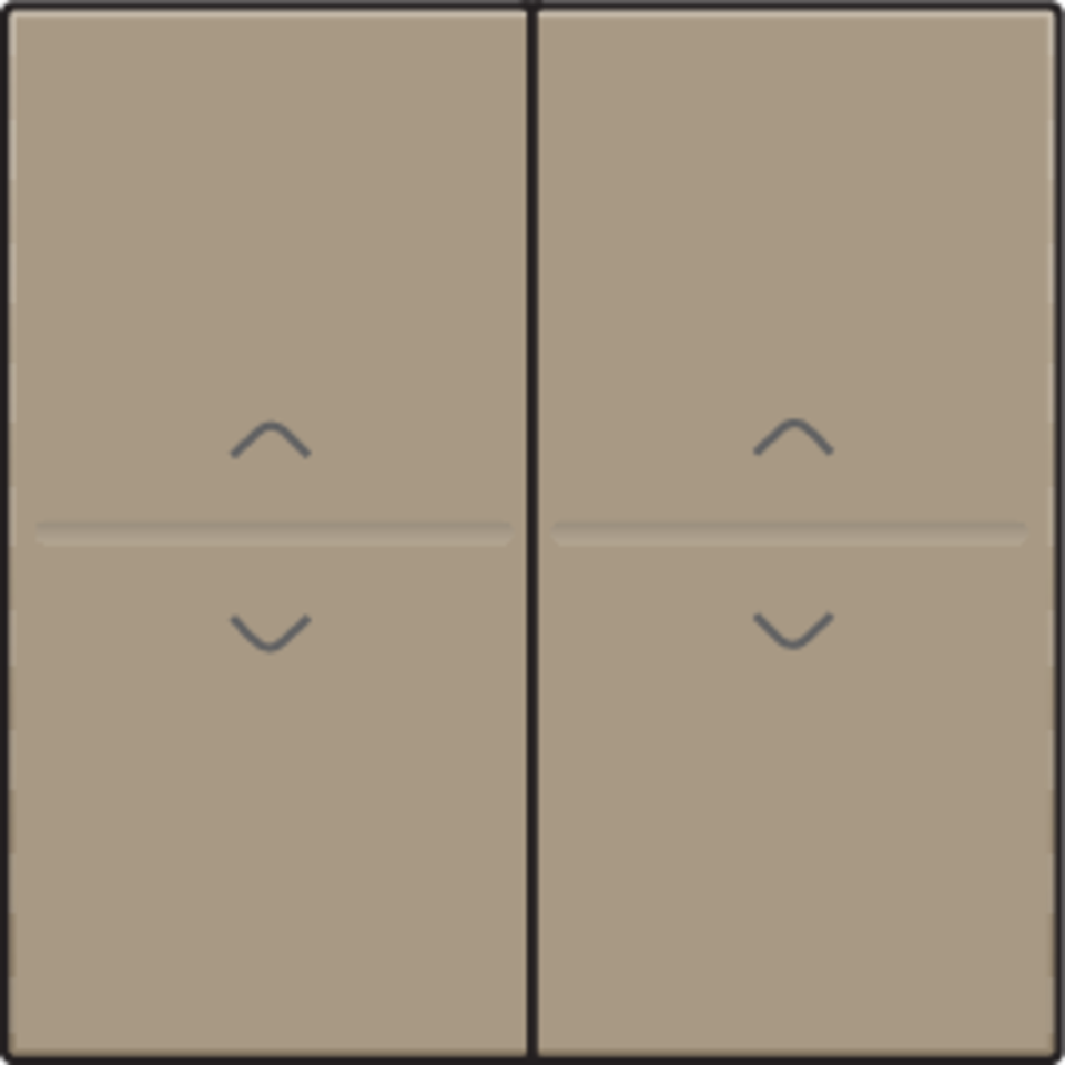 Niko 123-00010: Tweevoudige toets met pijltjes 'op' en 'neer' voor draadloze schakelaar of drukknop met 4 bedieningsknoppen, bronze coated - Image 2