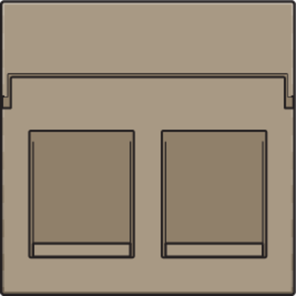 Niko 123-65200: Centraalplaat data 2x RJ, bronze coated - Image 2