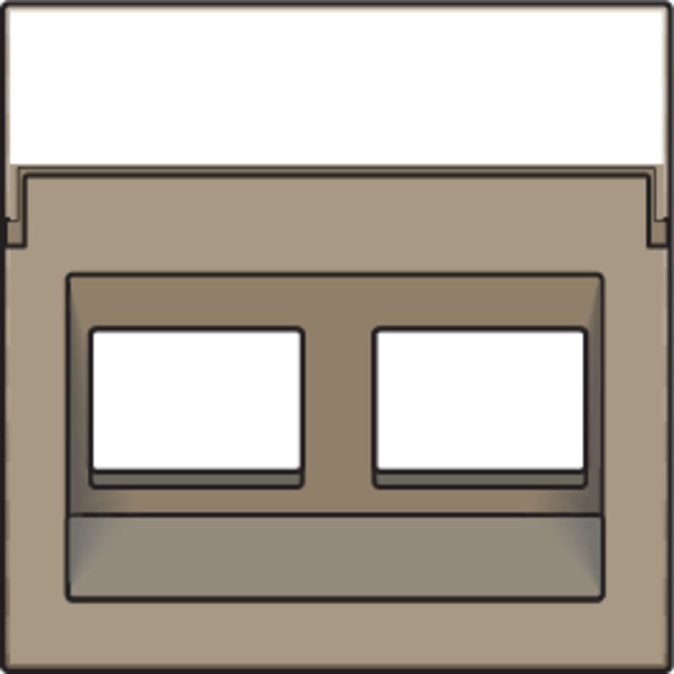 Niko 123-65400: Centraalplaat data 2x RJ schuine uitgang, bronze coated - Image 2